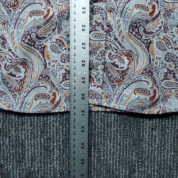 Kilburne & Finch Dress Shirt Mens Size XL White / Red Paisley Cotton Long Sleeve - Picture 8 of 14